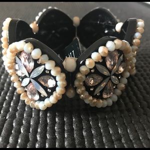 INC Bracelet Black Natural Beads Jewels